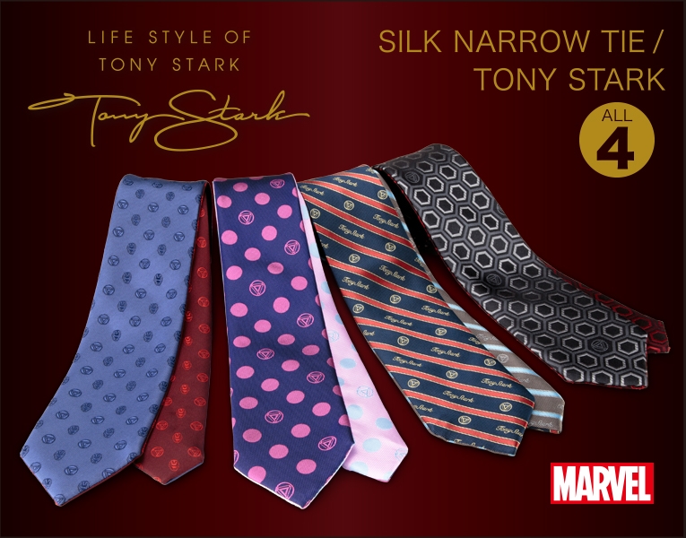 SILK NARROW TIE / TONY STARK MARK.I, MARK.II, MARK.III, MARK.IV