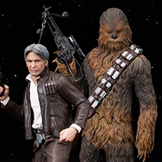 STAR WARS THE FORCE AWAKENS HAN SOLO & CHEWBACCA TWO PACK ARTFX+ STATUE