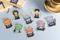 かいじゅうせかいせいふく オニオン書房 ダイカットシール 全8種
