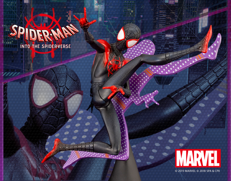 Marvel Universe Artfx マイルズ モラレス ヒーロースーツ Into The Spider Verse フィギュア Kotobukiya